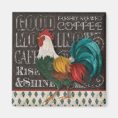 Rooster Guter Morgenmagnet Magnet (Vorne)