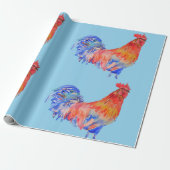 Rooster-Hähnchen Geschenkpapier (Ungerollt)