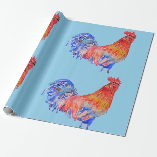 Rooster-Hähnchen Geschenkpapier (Ungerollt)