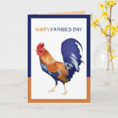 Rooster Happy Vatertag Card Karte (Gelbe Blume)