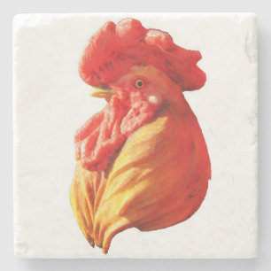 Rooster Head Steinuntersetzer