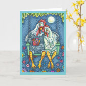 ROOSTER HEN CANODLES, NIEDLICH CHICKEN ROMANCE Bla Karte (Gelbe Blume)