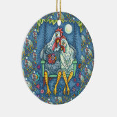 ROOSTER HEN CANODLES, NIEDLICH CHICKEN SWEETHEARD KERAMIK ORNAMENT (Rechts)