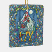 ROOSTER HEN CANODLES, NIEDLICH CHICKEN SWEETHEARD KERAMIKORNAMENT (Rechts)