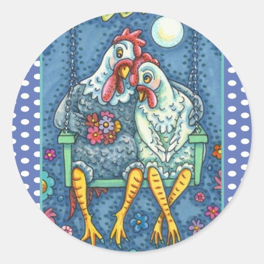 ROOSTER HEN CANODLES, NIEDLICH CHICKEN SWEETHEARD RUNDER AUFKLEBER (Vorderseite)