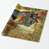 Rooster Hen Chicken Coop Weihnachten Geschenkpapier (Ungerollt)