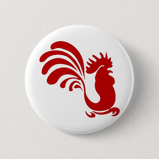 Rooster Hen Farm Animal Silhouette Vintag Button (Vorderseite)