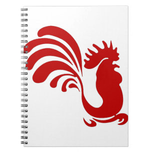 Rooster Hen Farm Animal Silhouette Vintag Notizblock