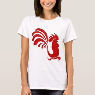 Rooster Hen Farm Animal Silhouette Vintag T-Shirt