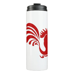 Rooster Hen Farm Animal Silhouette Vintag Thermosbecher