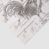 Rooster Hen Französisch Script Ephemera Bird Decou Seidenpapier (Ausschnitt)