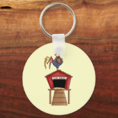 Rooster Hen House Schlüsselanhänger (Vorderseite)