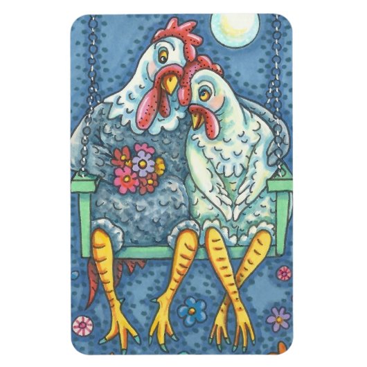ROOSTER & HEN LOVERS, CHICKEN MAGNET Large (Vertikal)