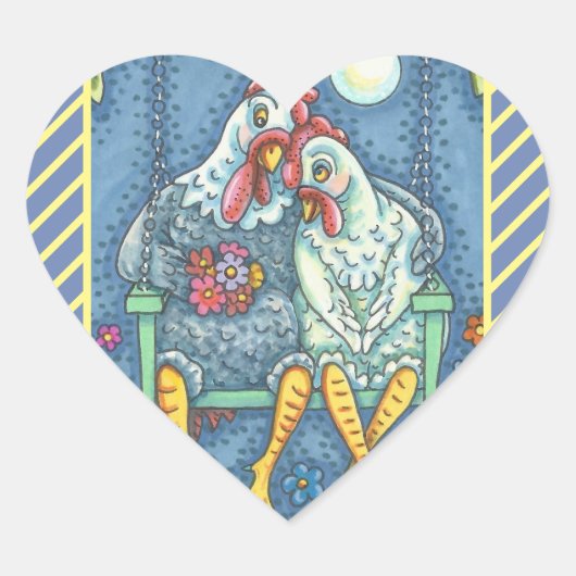 ROOSTER & HEN LOVERS, CHICKEN STICKERS Herzstück (Vorderseite)
