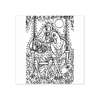 ROOSTER & HEN LOVERS, PORCH SWING, FARM SWEETHEART GUMMISTEMPEL