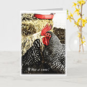 Rooster + Hen Schwanz, Funny Grußkarte Karte (Gelbe Blume)