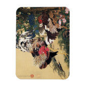 Rooster Hen und Hydrangea von Ito Jakuchu Magnet (Vertikal)