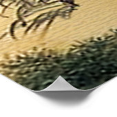 Rooster Hen und Hydrangea von Ito Jakuchu Poster (Ecke)