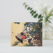 Rooster Hen und Hydrangea von Ito Jakuchu Postkarte (Stehend Vorderseite)