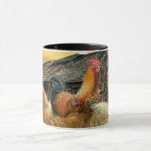 Rooster Hens Rustic Stall Coop Paper Tischset Tasse (Zentrum)