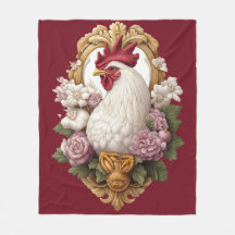 Rooster Heraldic Wappen Fleece Blanket