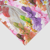 Rooster Hollyhocks und Frangipanis, Seidenpapier (Ausschnitt)