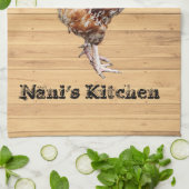 Rooster Hühnchen Personalisieren Hinzufügen Name T Geschirrtuch (Gefaltet)