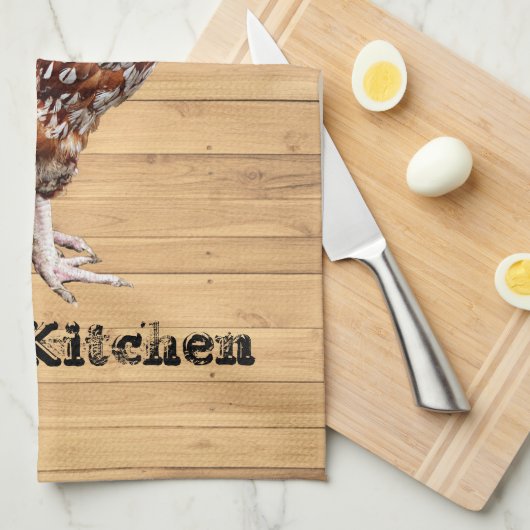 Rooster Hühnchen Personalisieren Hinzufügen Name T Geschirrtuch (Viertel Falte)