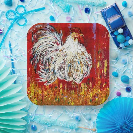 Rooster Hühner 9 Zoll Teller Set (Party)