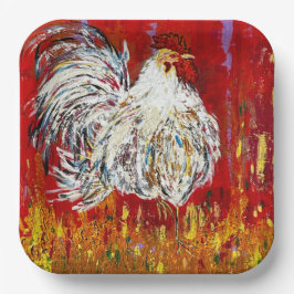 Rooster Hühner 9 Zoll Teller Set