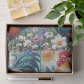 Rooster Hühner Blume Sun Decoupage Seidenpapier (Geschenk)