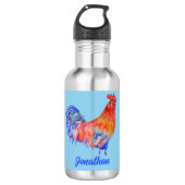 Rooster Hühnerboys Männer Wasserflasche (Vorderseite)