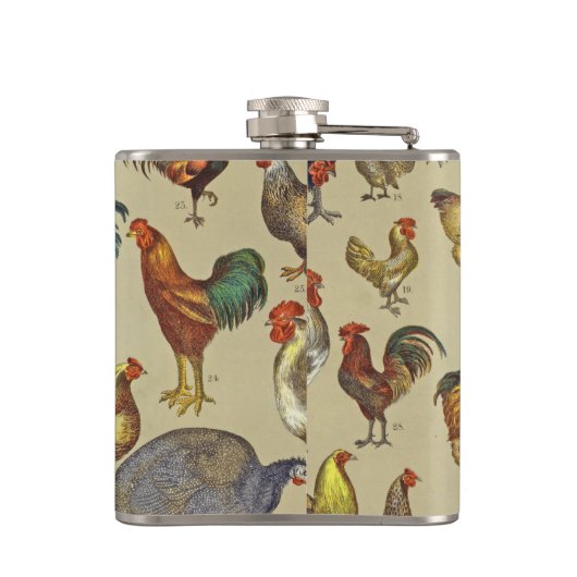 Rooster-Hühnerfarm Landtier Flachmann (Rückseite)