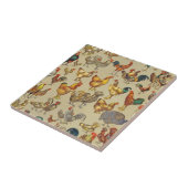 Rooster-Hühnerfarm Landtier Fliese (Seite)