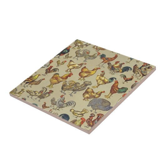 Rooster-Hühnerfarm Landtier Fliese (Seite)