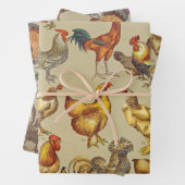 Rooster-Hühnerfarm Landtier Geschenkpapier Set (Beispiel)