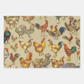 Rooster-Hühnerfarm Landtier Geschenkpapier Set (Vorderseite)