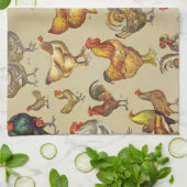 Rooster-Hühnerfarm Landtier Geschirrtuch (Gefaltet)