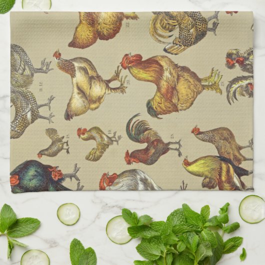Rooster-Hühnerfarm Landtier Geschirrtuch (Gefaltet)