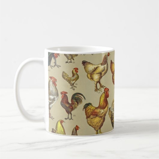 Rooster-Hühnerfarm Landtier Kaffeetasse (Links)
