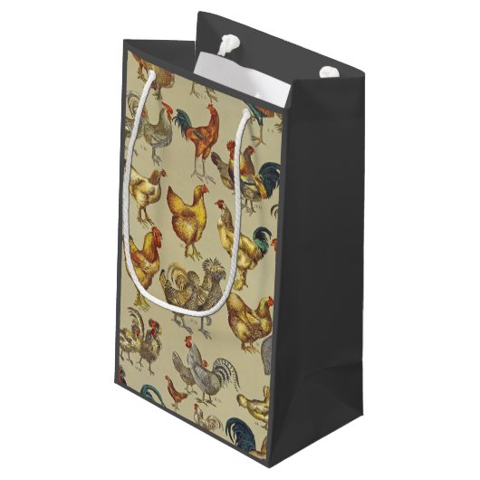Rooster-Hühnerfarm Landtier Kleine Geschenktüte (Rückseite Schrägansicht)