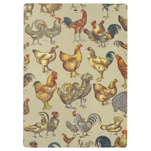 Rooster-Hühnerfarm Landtier Klemmbrett (Rückseite)