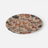 Rooster-Hühnerfarm Landtier Pappteller (Schrägansicht)