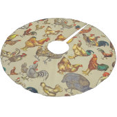 Rooster-Hühnerfarm Landtier Polyester Weihnachtsbaumdecke (Schrägansicht)