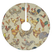 Rooster-Hühnerfarm Landtier Polyester Weihnachtsbaumdecke (Vorderseite)
