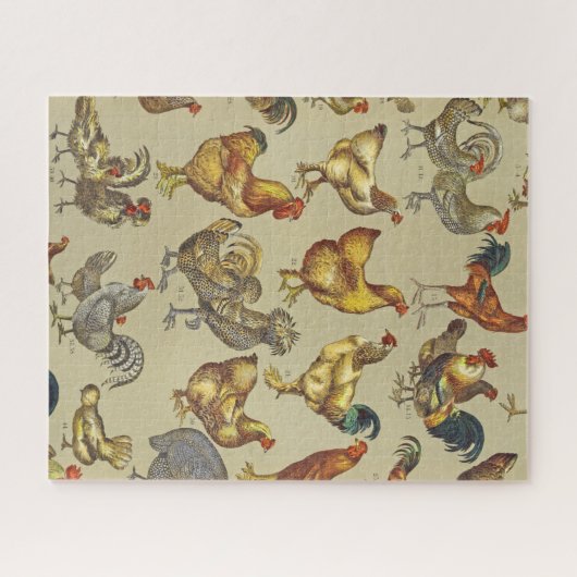 Rooster-Hühnerfarm Landtier Puzzle (Horizontal)