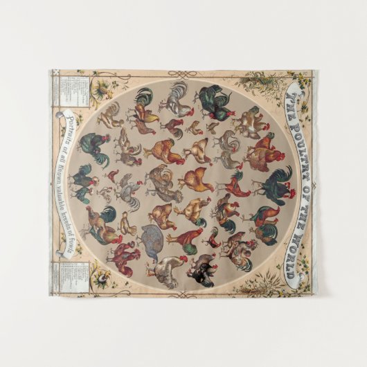 Rooster-Hühnerfarm Landtier Wandteppich (Vorderseite (Horizontal))