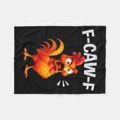 Rooster Humor Saying Funny F-caw-f Chicken Quote M Fleecedecke (Vorderseite (Horizontal))