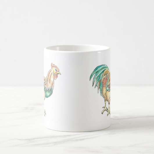 Rooster Illustration Kaffeetasse (Mittel)