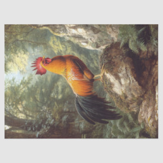 Rooster im Dschungel Landschaftsbild Seidenpapier
